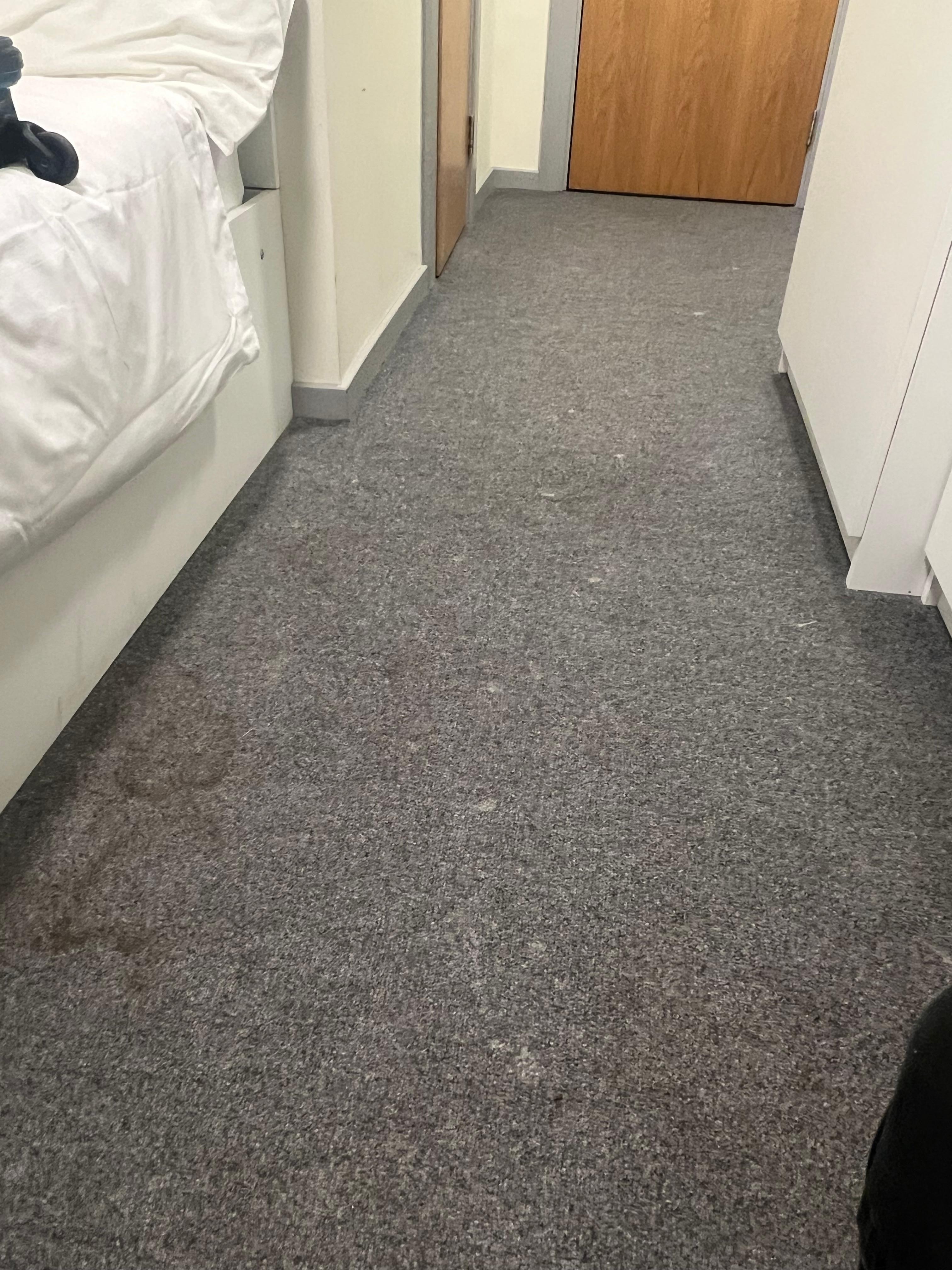 Dirty floor, sticky wit stains.