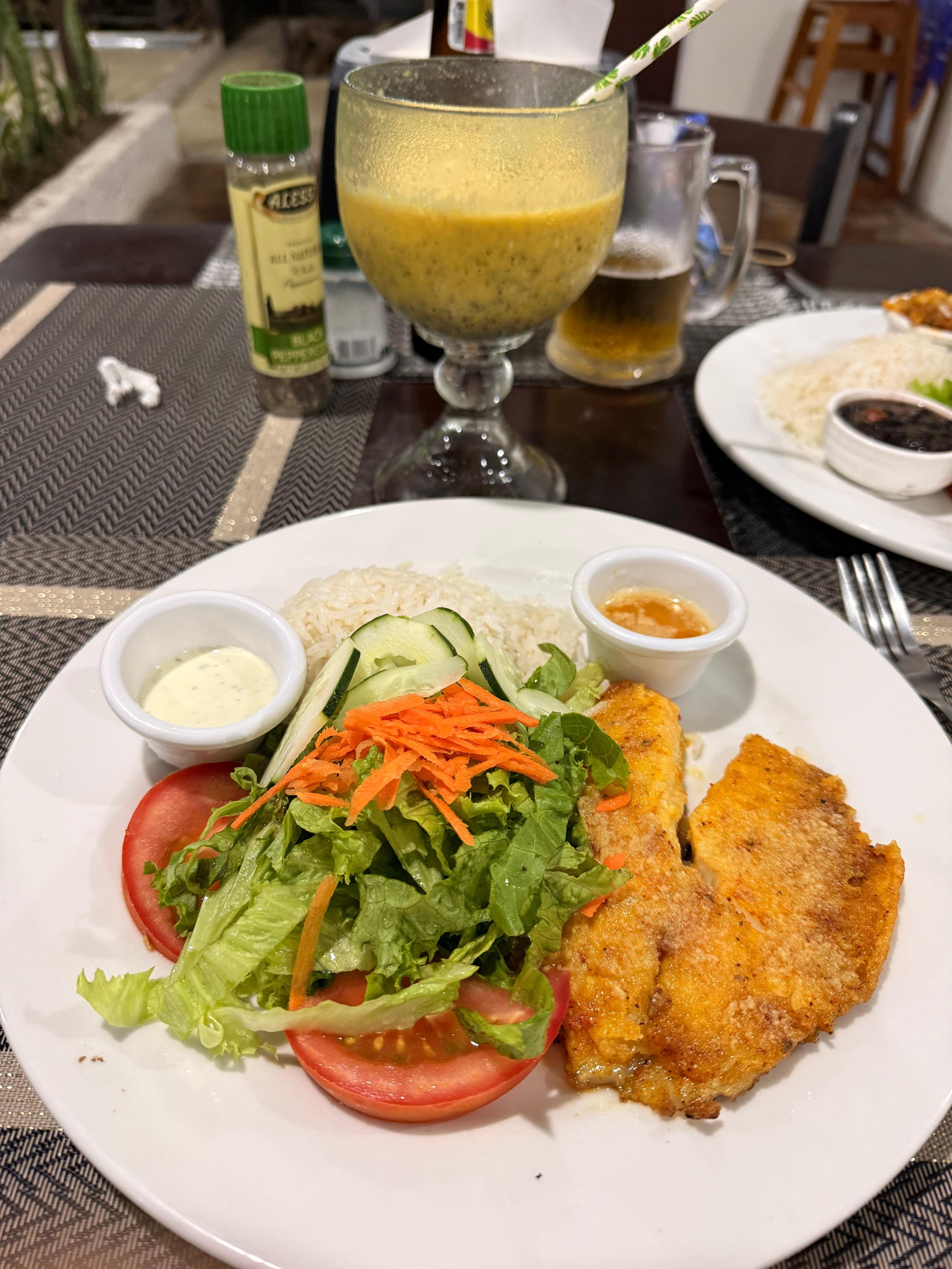 Excellent food onsite. The garlic fish was amazing! 