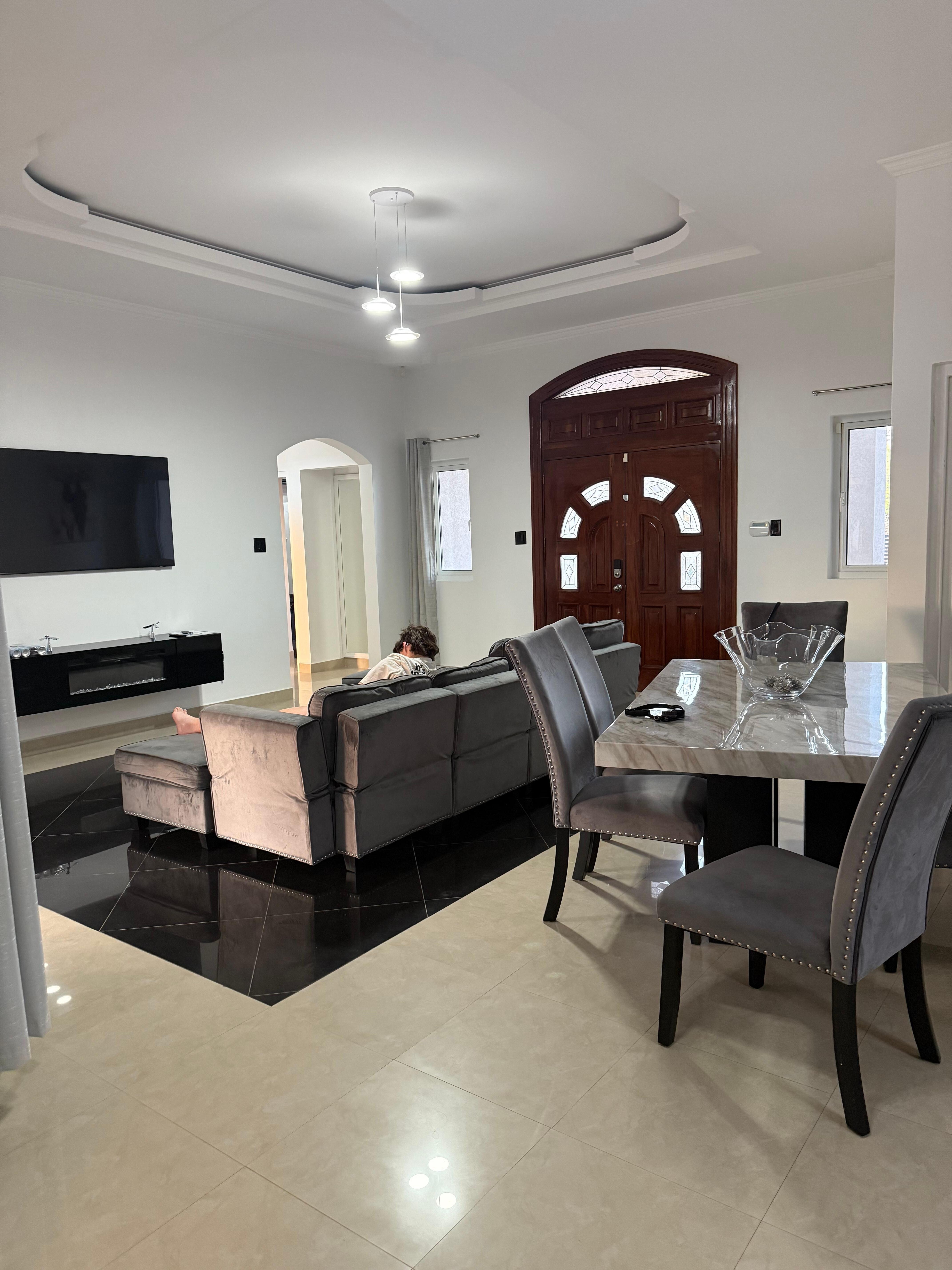 Living and dining area. 