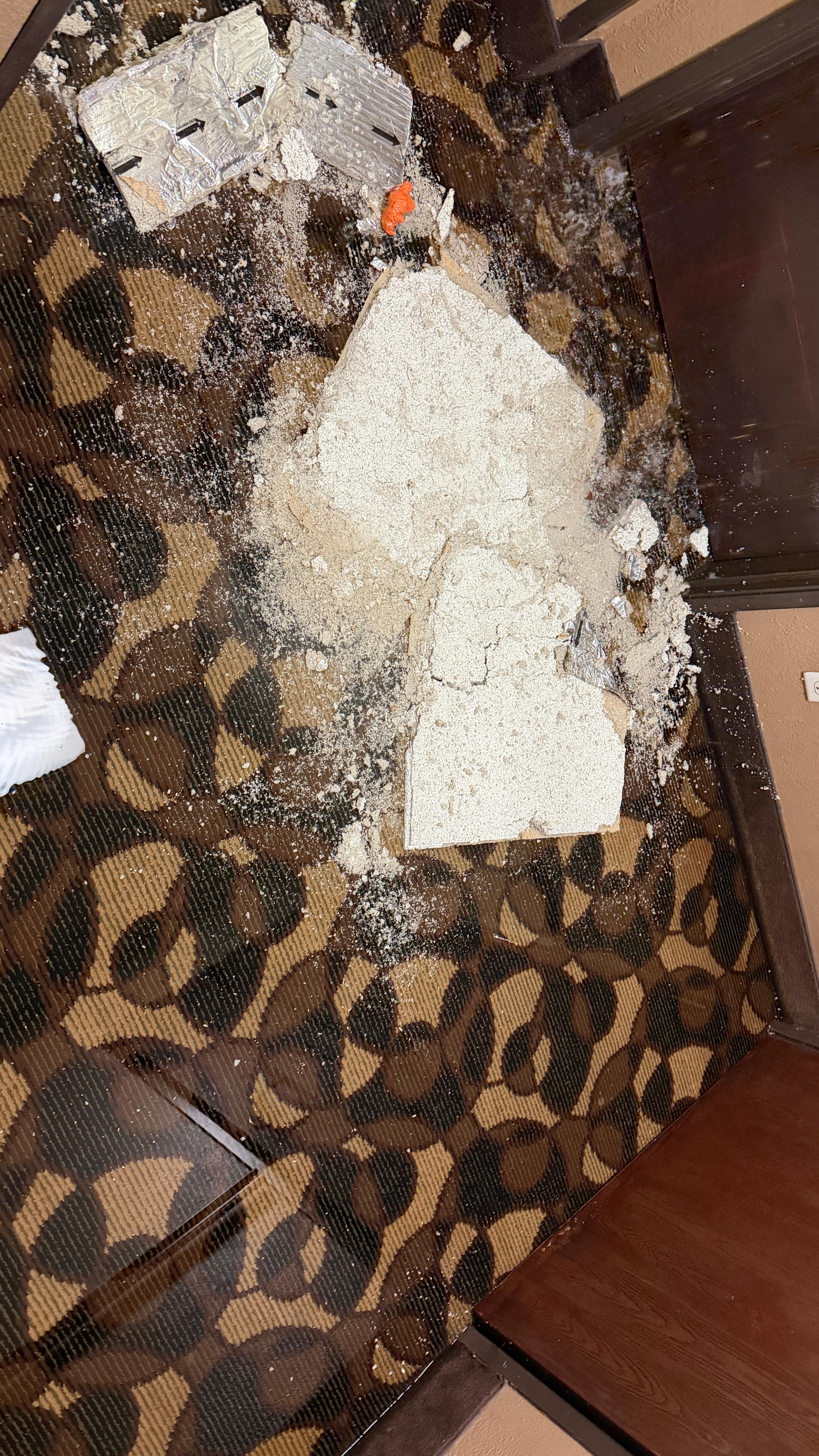 Roof falling from water