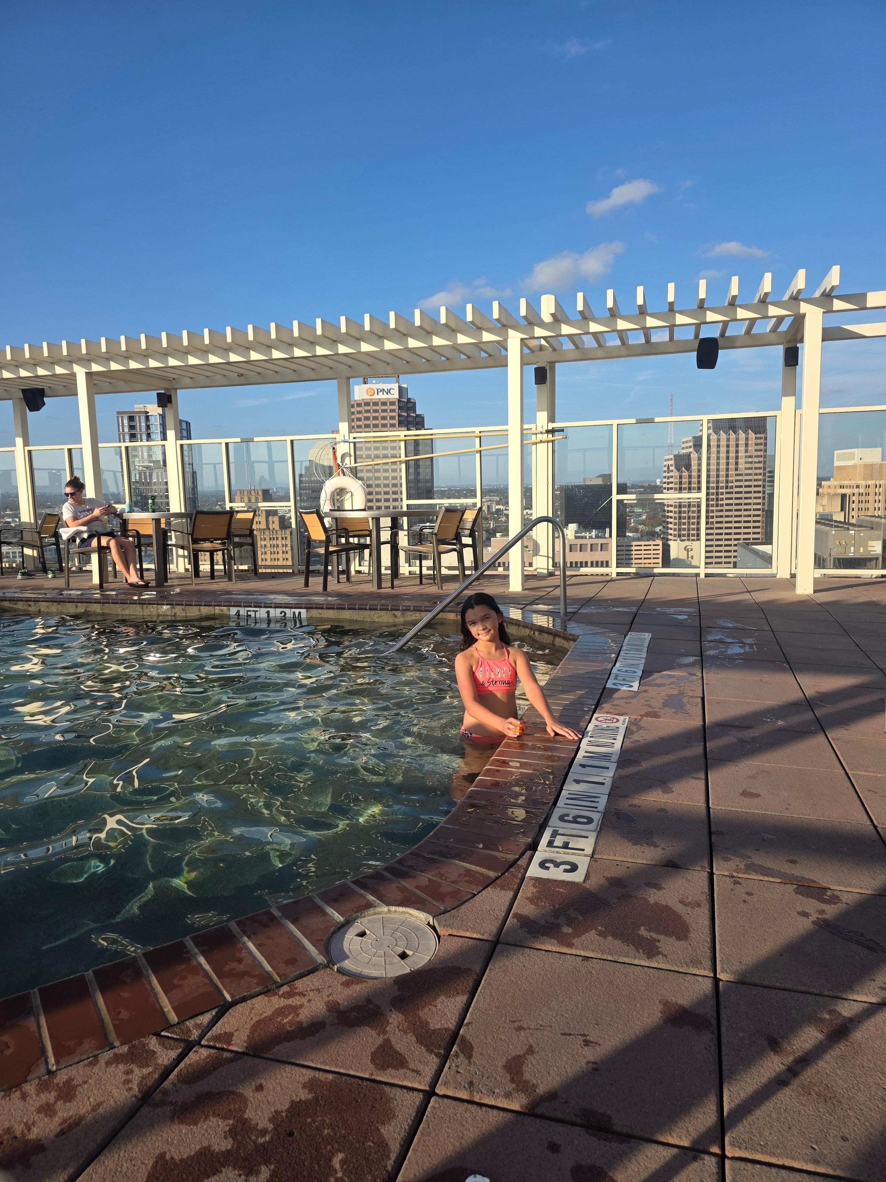 Refreshing dip in the best pool in San Antonio, 79 degrees December 26th! 