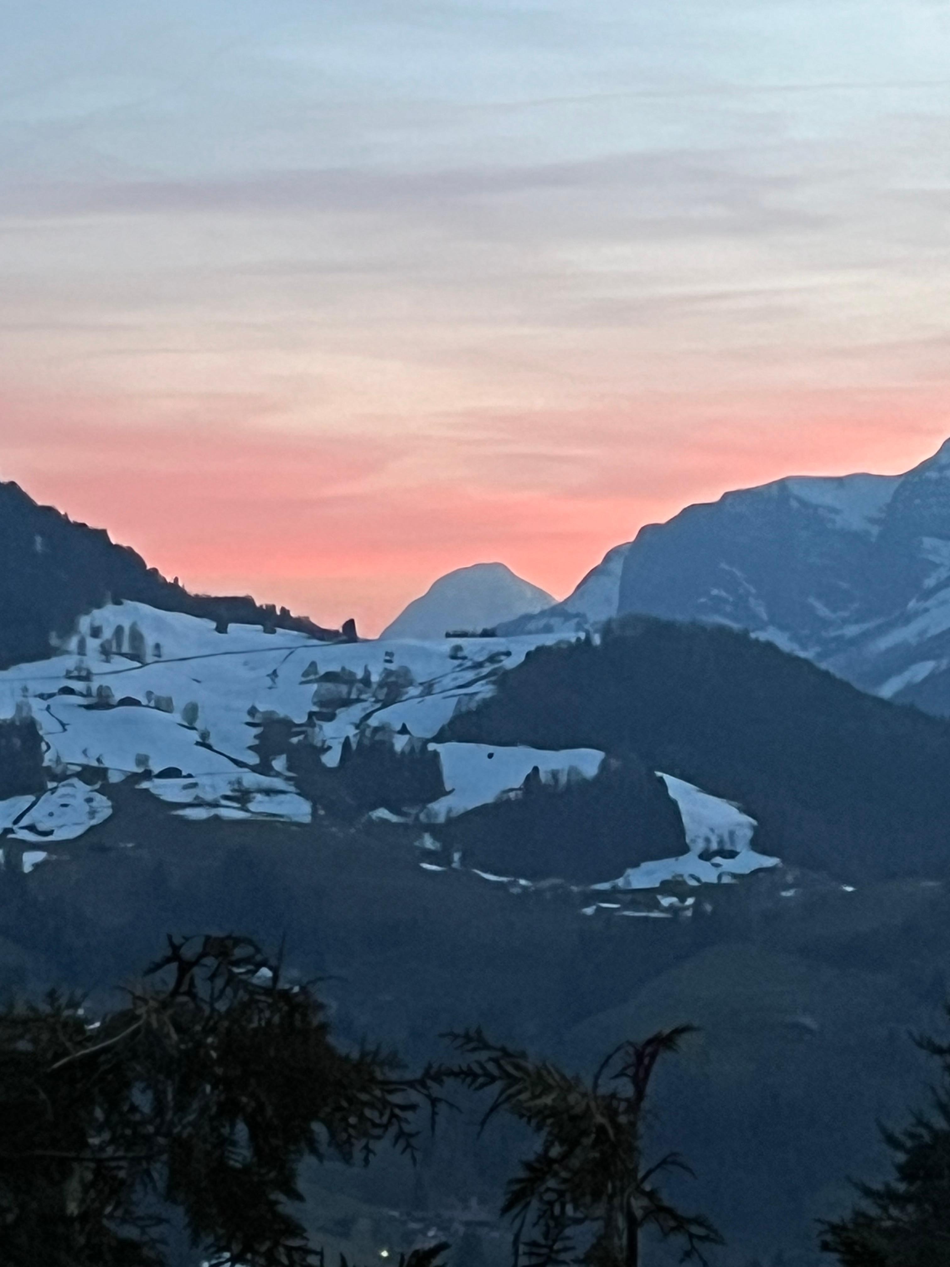 Coucher du soleil, vue du Chalet 