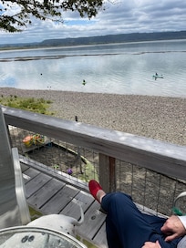 Family kayaking before the tide comes in ..