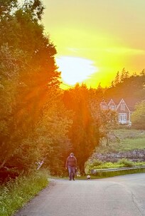 Sunset from the road in front of the house.