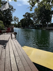 Daytime view of dock and floating mat