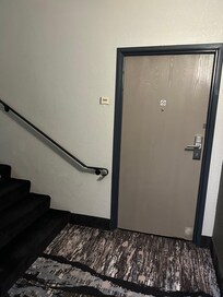 The door to my room inside the stairwell