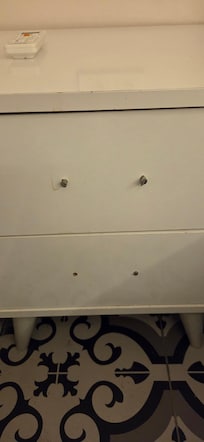 No handles on bedside table.