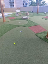 Mini golf upstairs on the sky deck