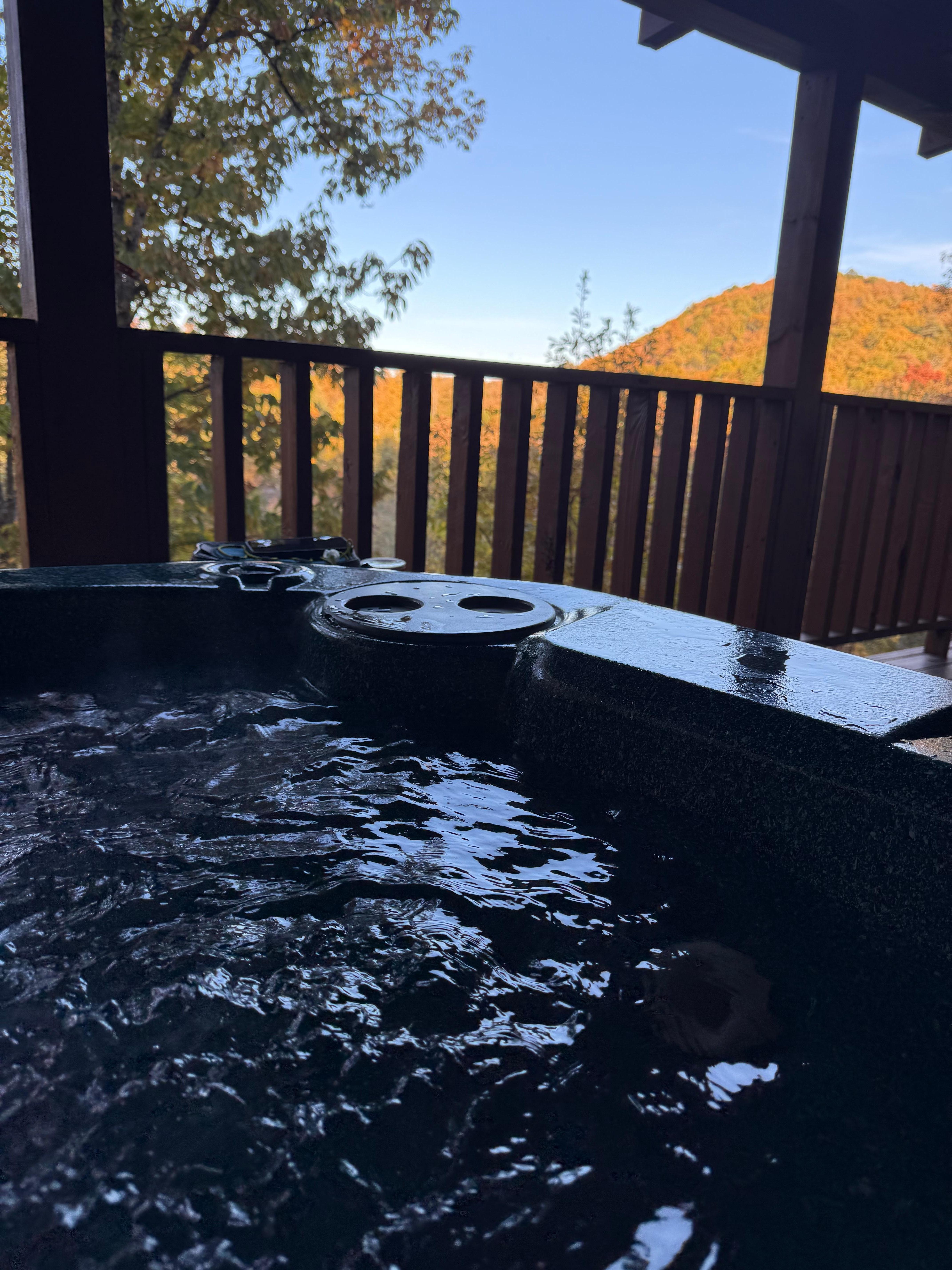 View from hot tub on back deck