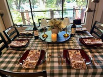 Family dinners are rare these days but at the lake we make it a priority!