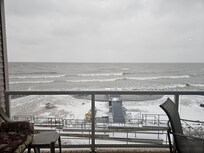 View of the lake. It was a cold and snowy day.