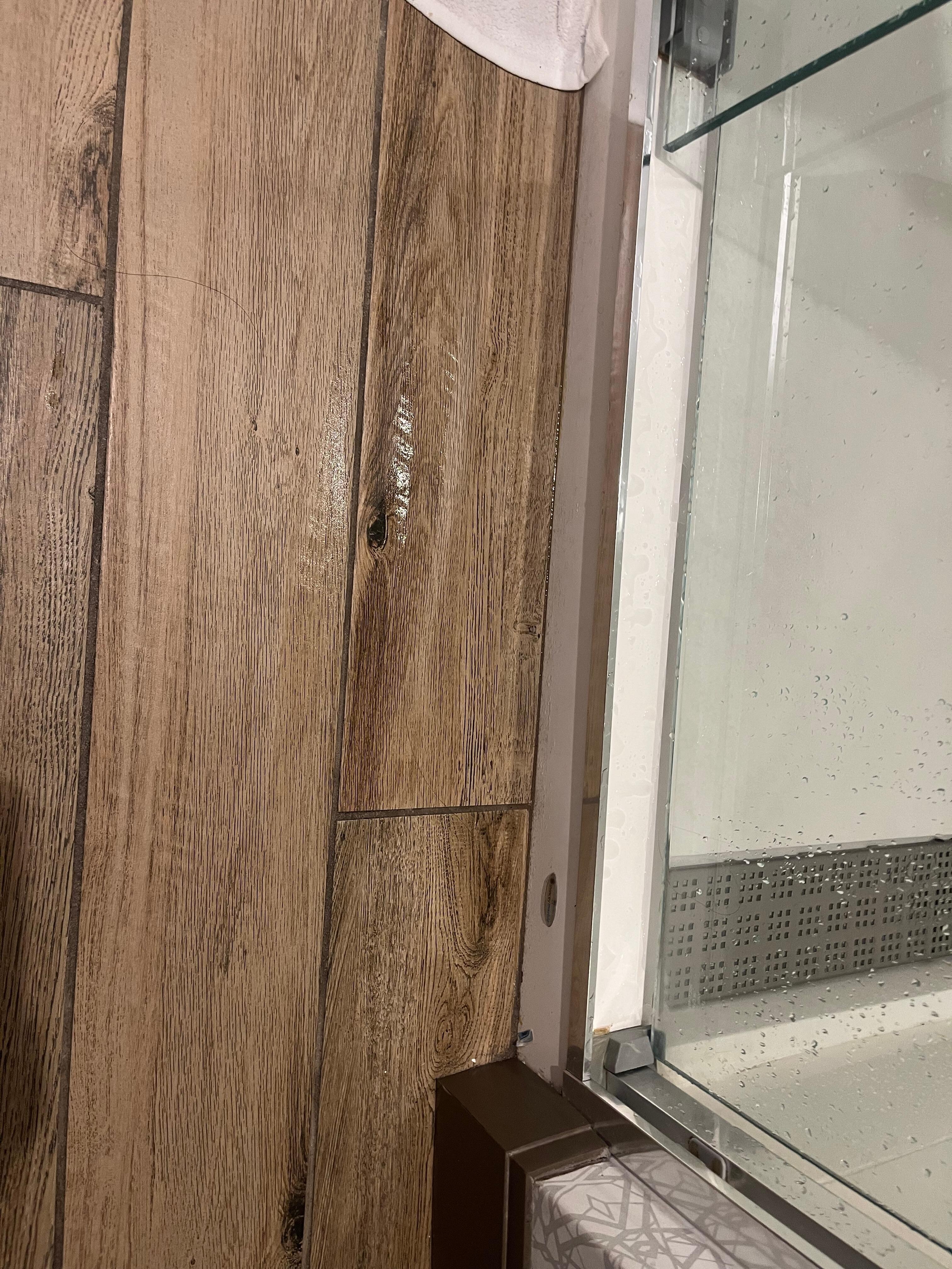 Water from the leaky shower