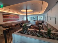 Lounge area between reception and the bar. Very chill.