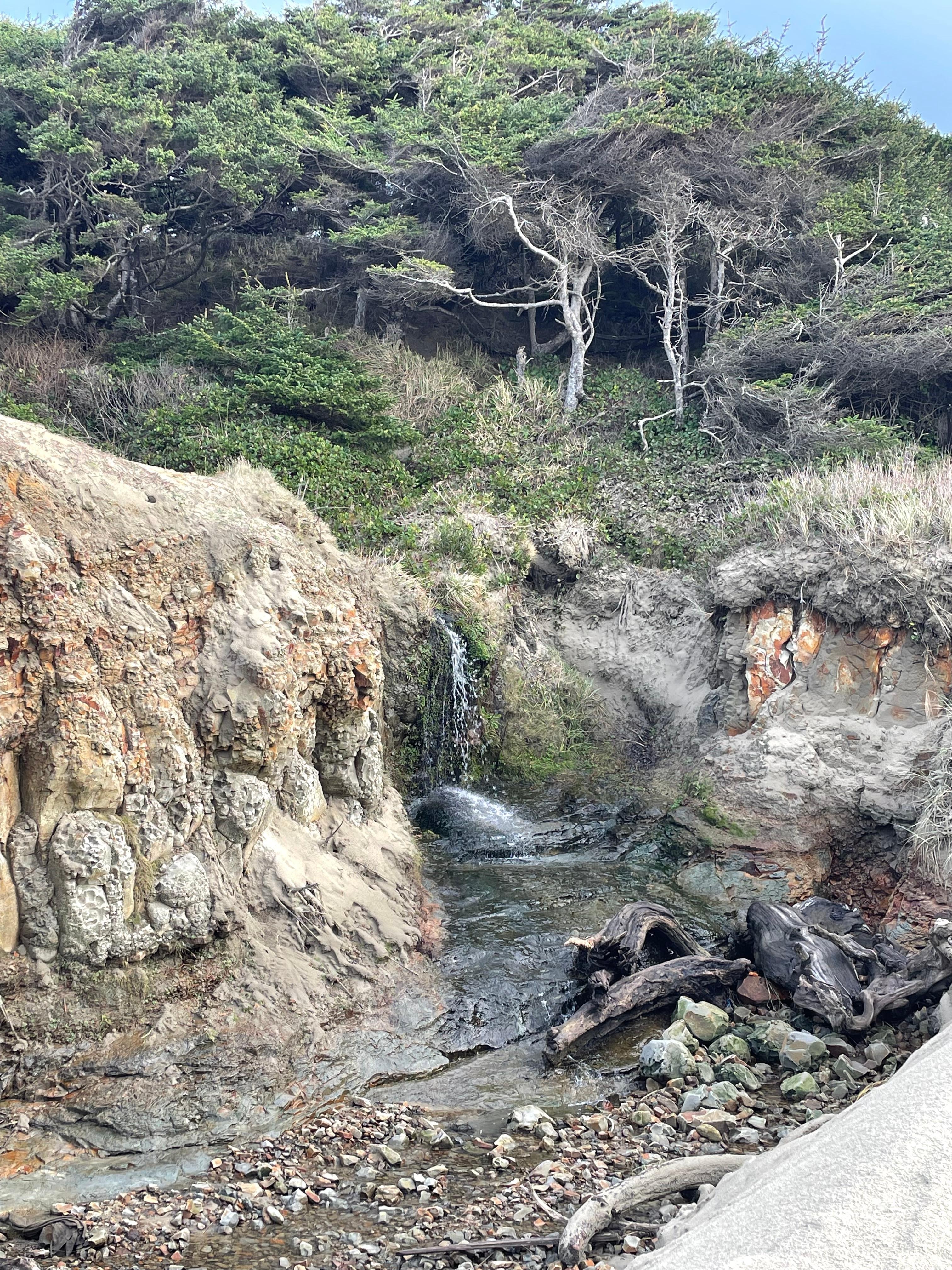 Waterfall from the beach