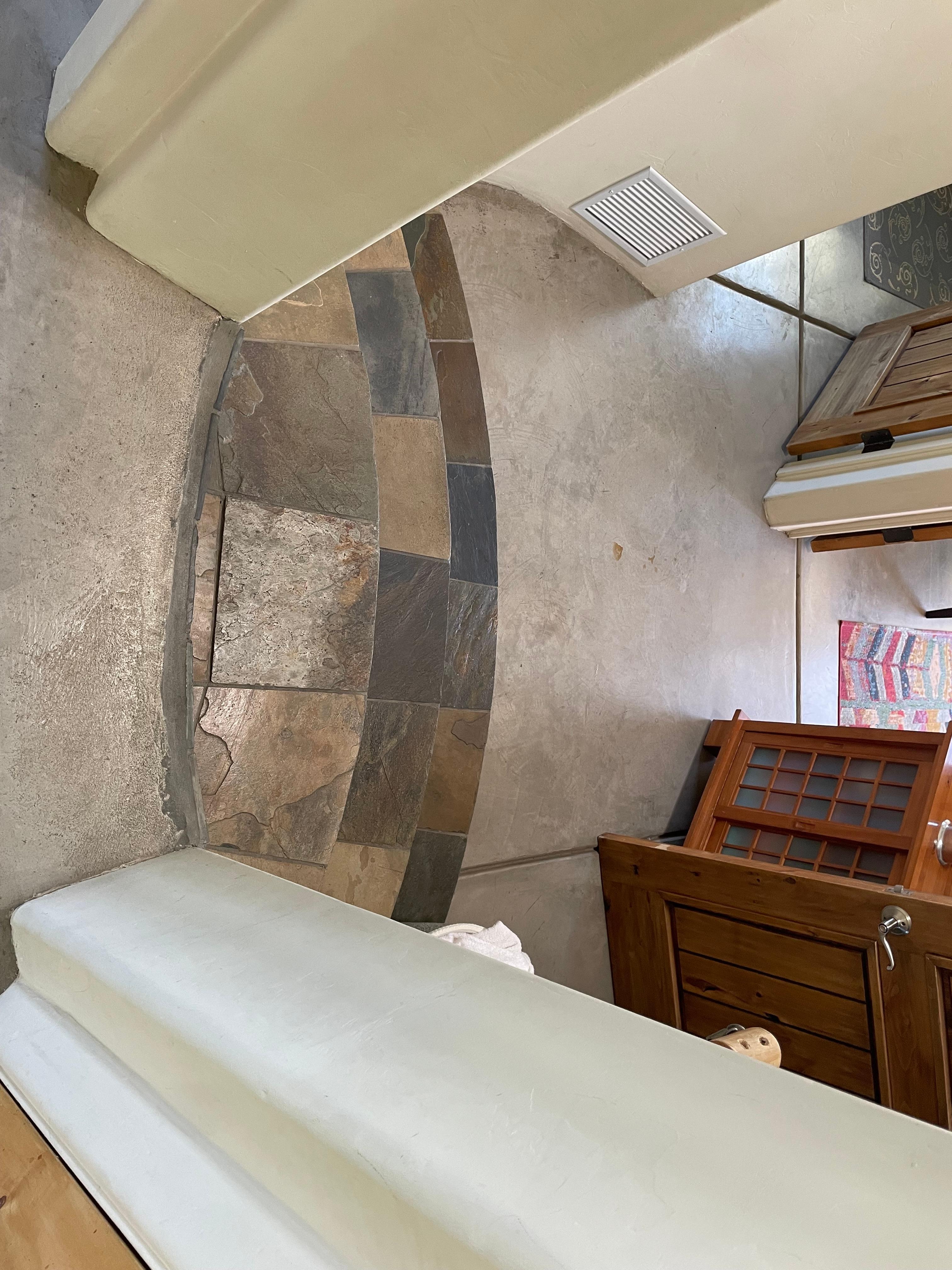 short steep steps down