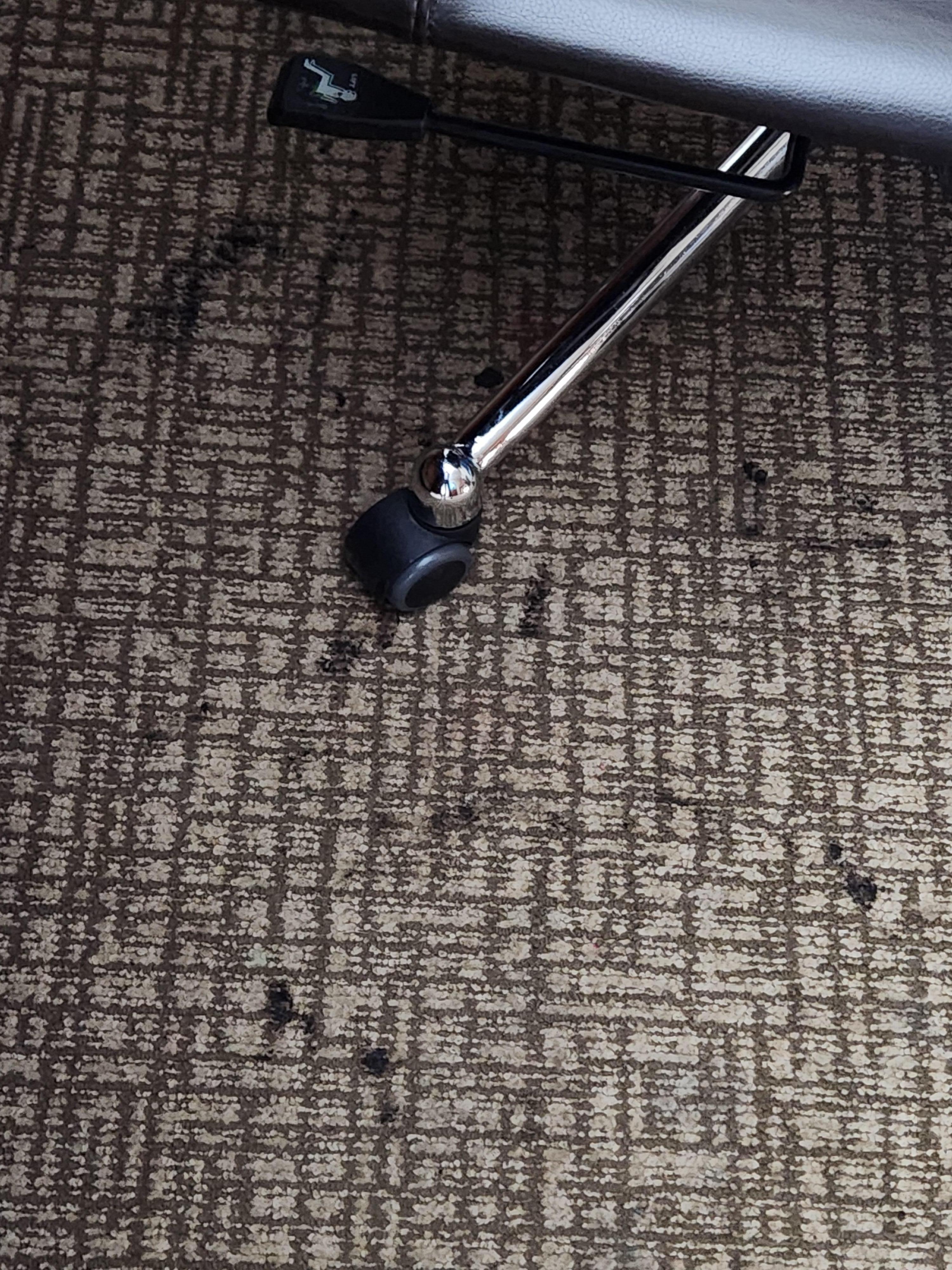 Near the desk - worn-in stains