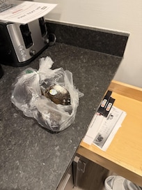 leftover food from previous guest (that was in the drawer, NOT even in the fridge)