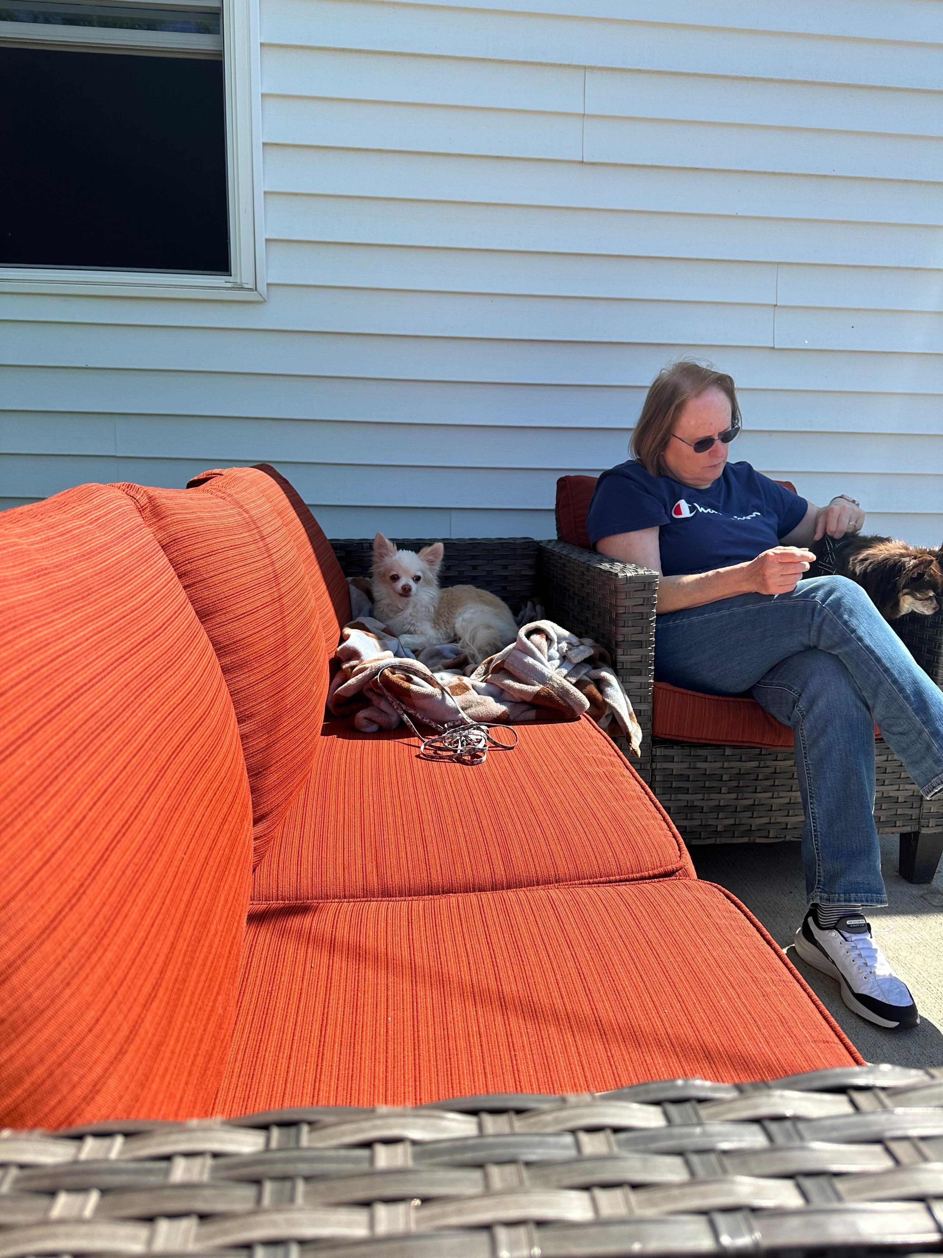 Mom, Roo and Lessa enjoying the shade and relaxing. 