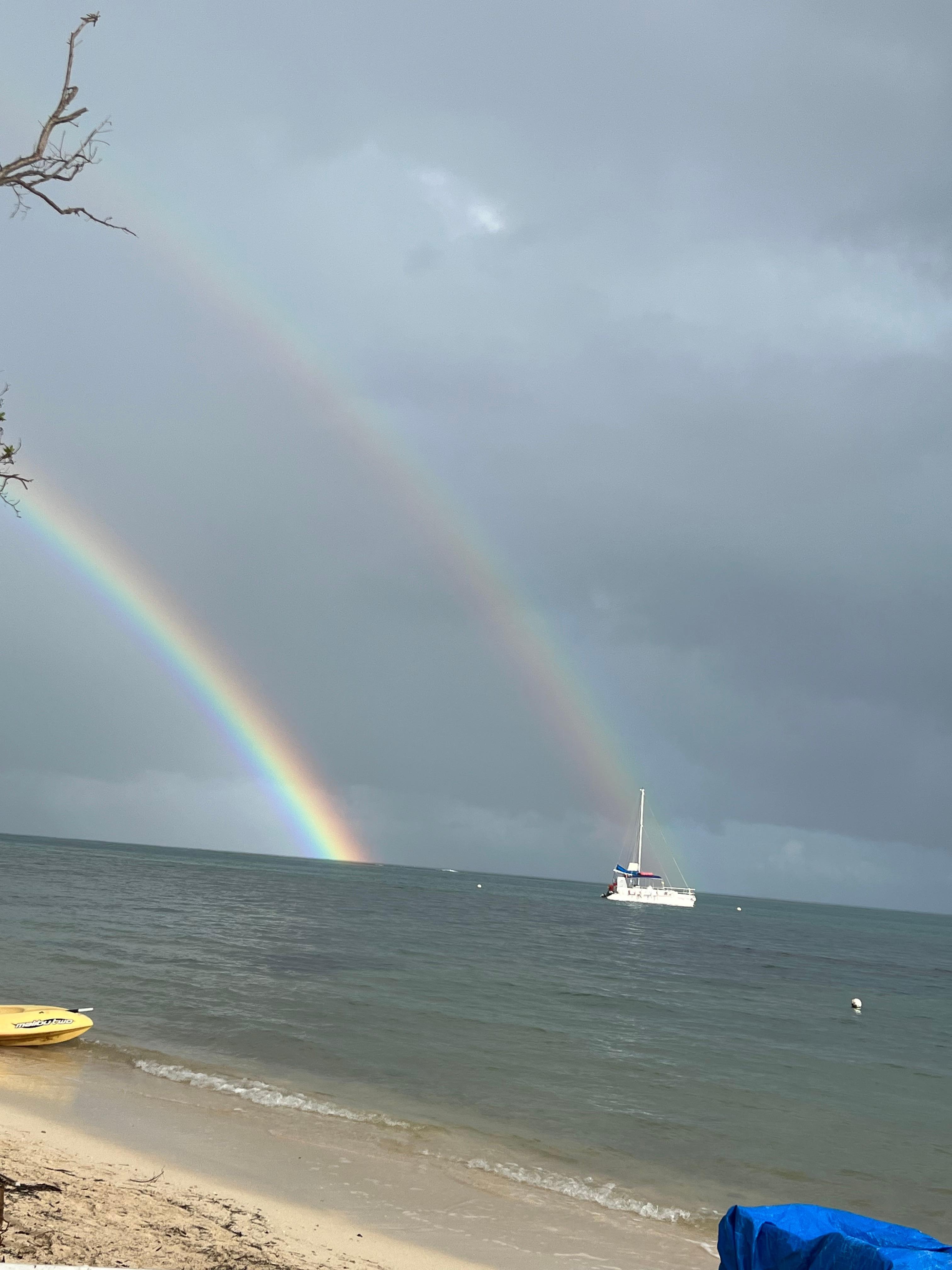 I was always sure the rainbow would end in Jamaica and on this day we had a double rainbow