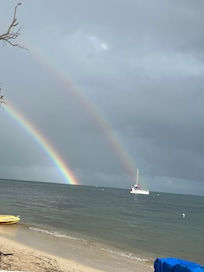 I was always sure the rainbow would end in Jamaica and on this day we had a double rainbow