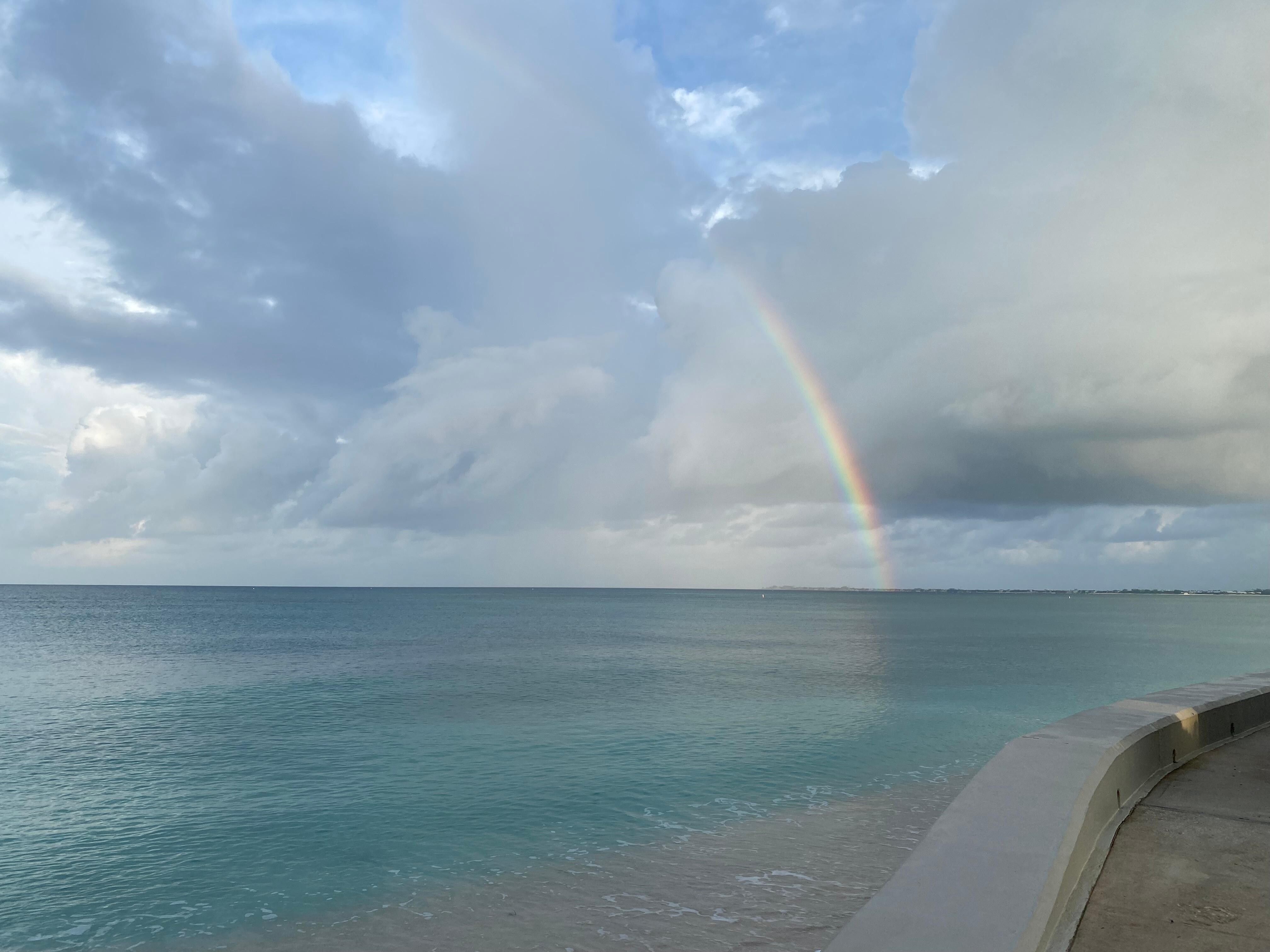 A rainbow appeared in the distance one morning, this picture doesn’t do the view justice, the ocean is spectacular. 