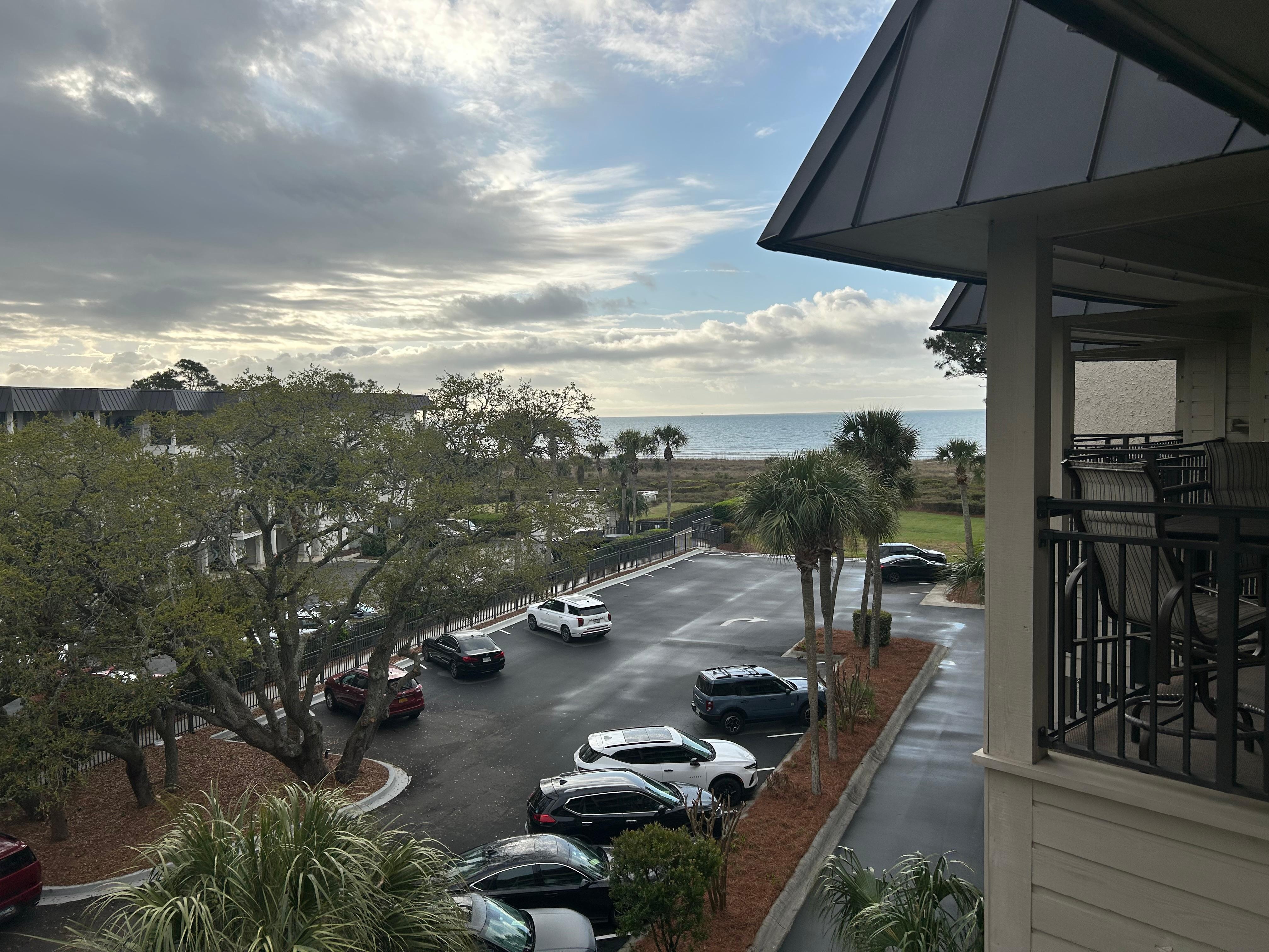 Nice view from the balcony! It was chilly and windy a couple days but this is nice and protected so we were able to enjoy playing games on the patio in the rain!