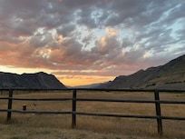 Sunset from side of cabin