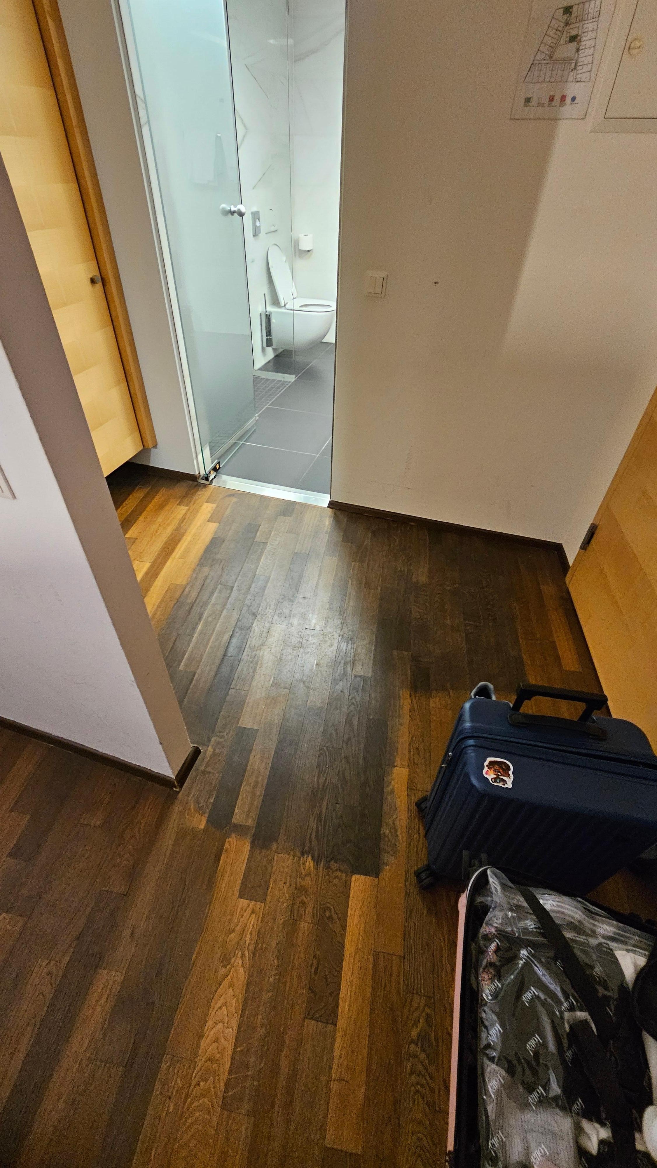 Eteisessä vanha vesivaurio