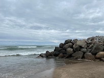 Stormy day at the private beach
