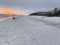 Great sunsets and easy access to shops and restaurants 2 miles either way