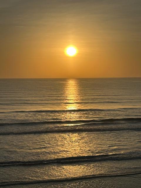 The morning sunrise from the patio.  