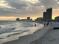 The beach in front of condo.