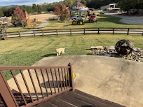 Our Wheaten enjoying the huge front yard