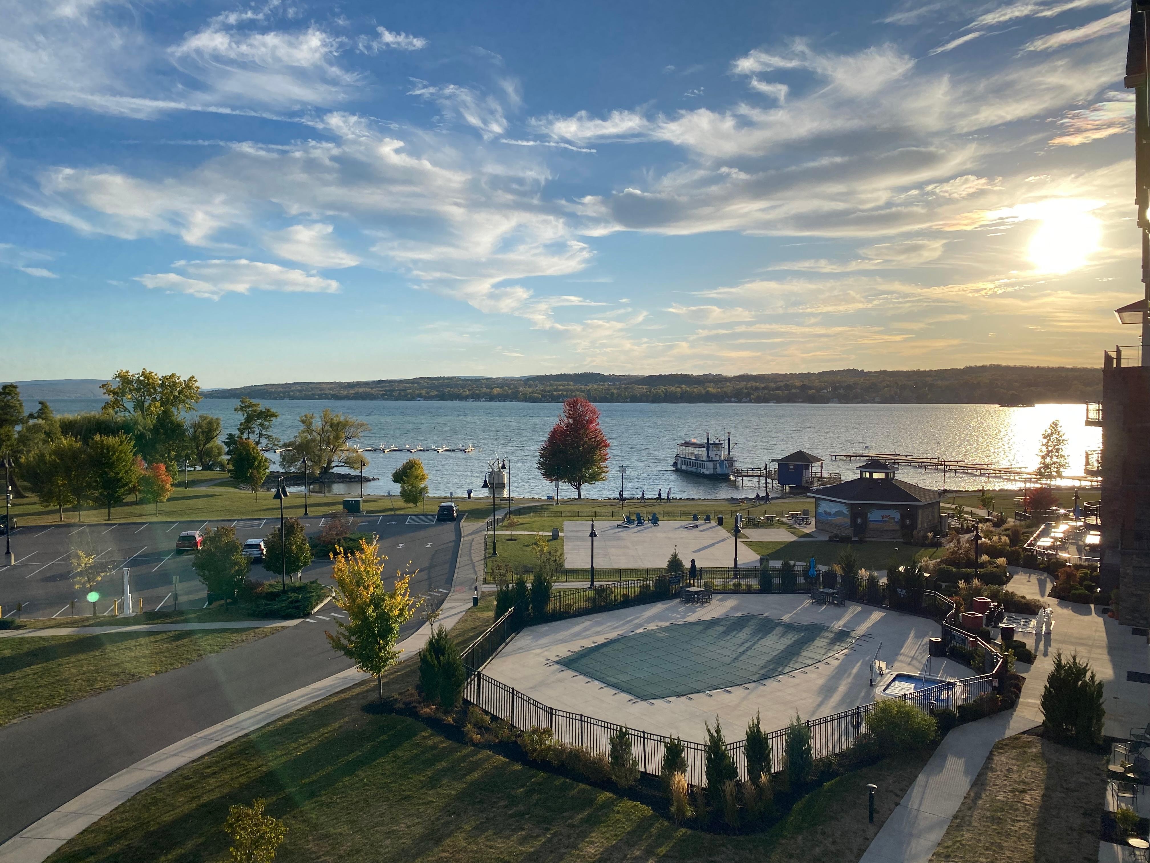View from our room on a beautiful Lake Canandaigua day