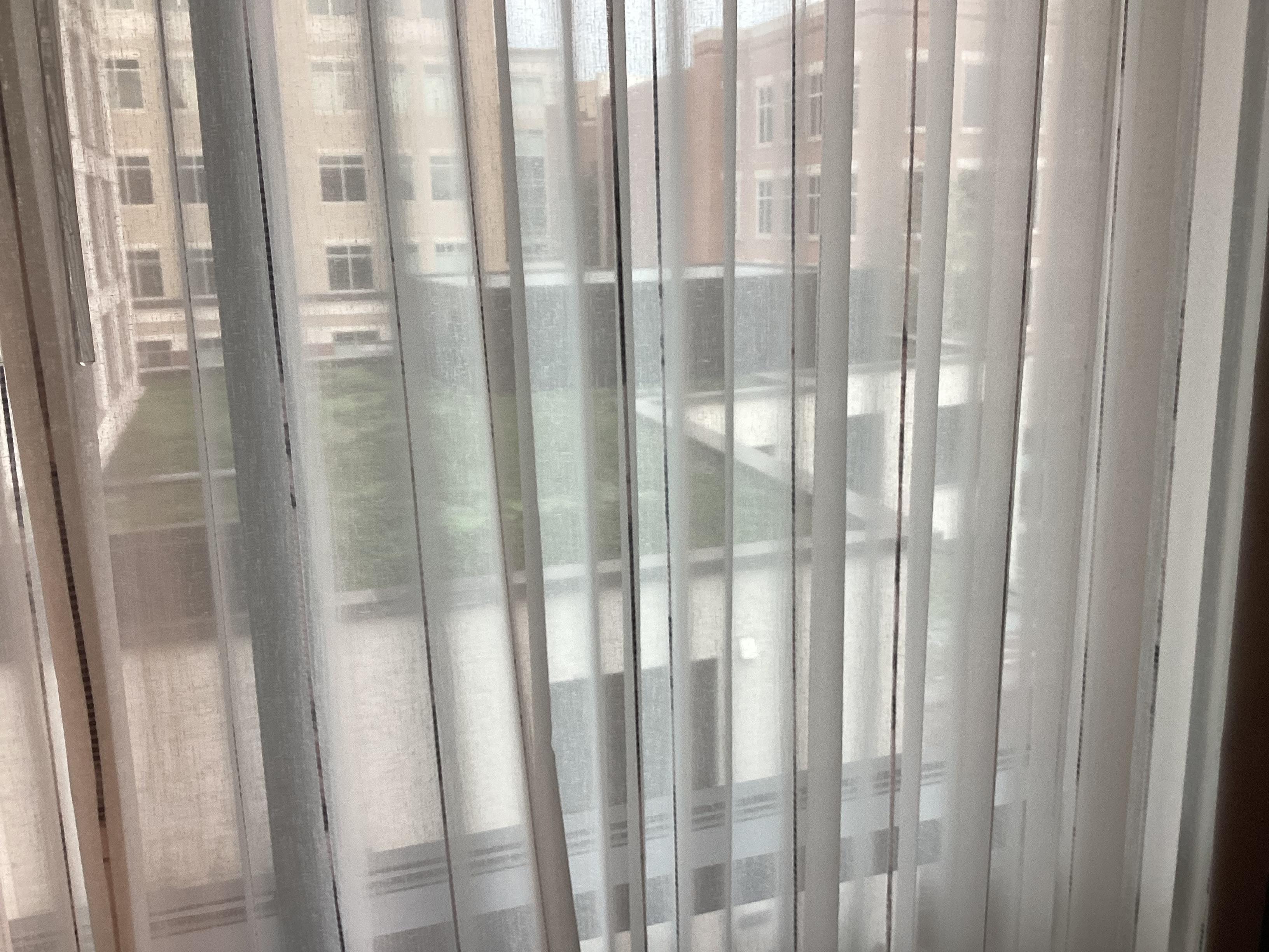 Mold and mildew across the entire outer set of curtains. A health hazard for  someone like myself with respiratory issues. Will not be paying for this stay. Have  disputed the charge with my credit card company.