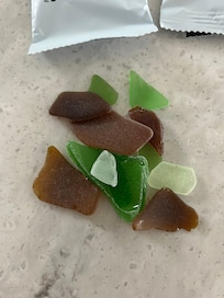 Sea glass that we returned back to the beach