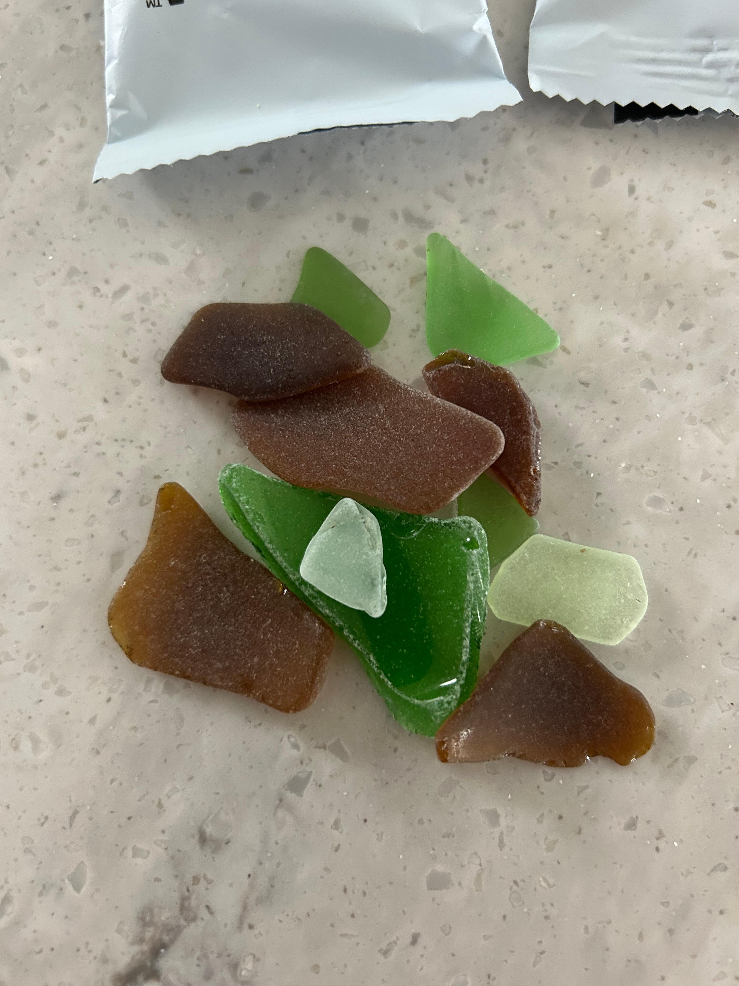 Sea glass that we returned back to the beach