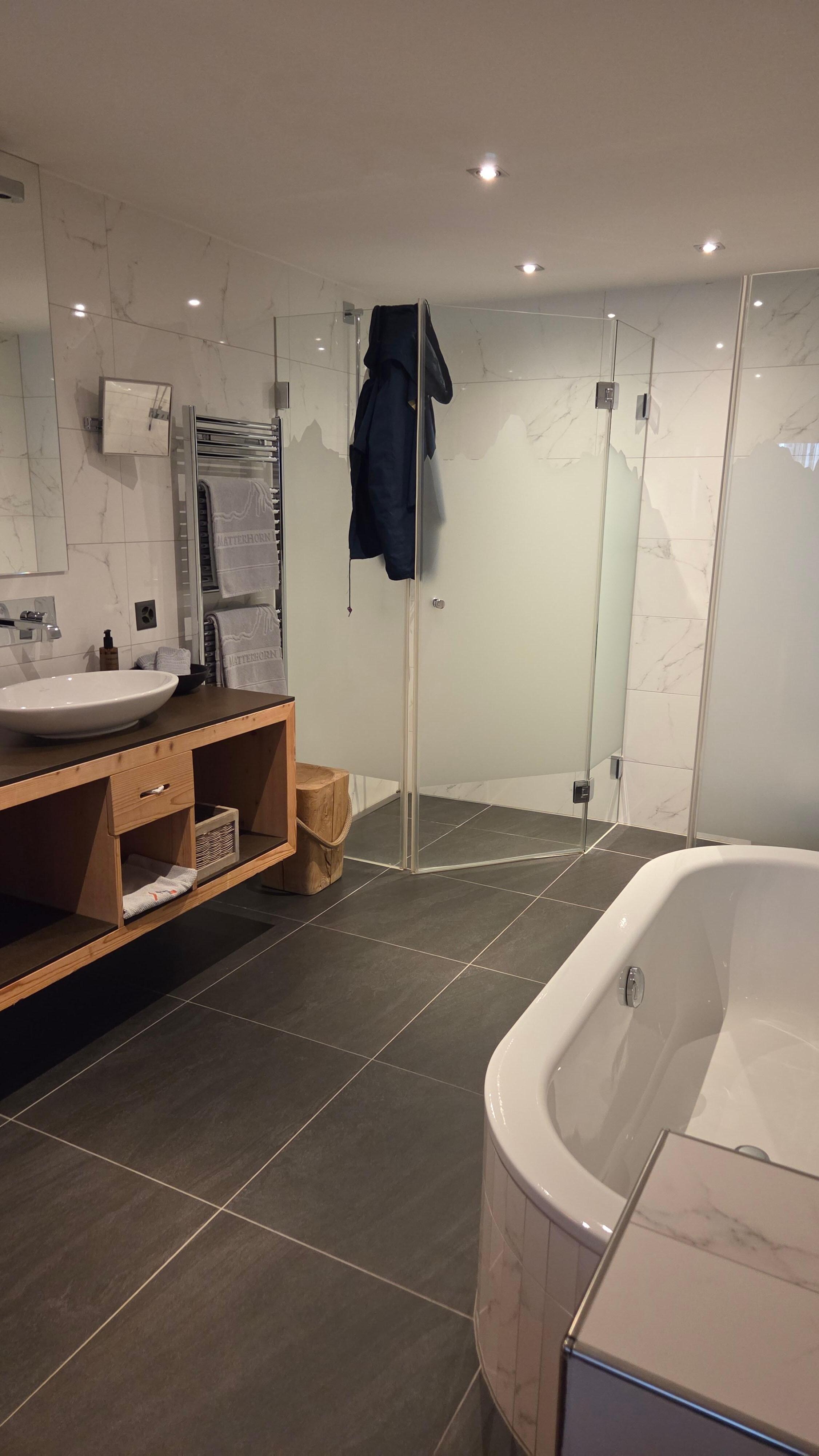 Bathroom that is completely open to the room.