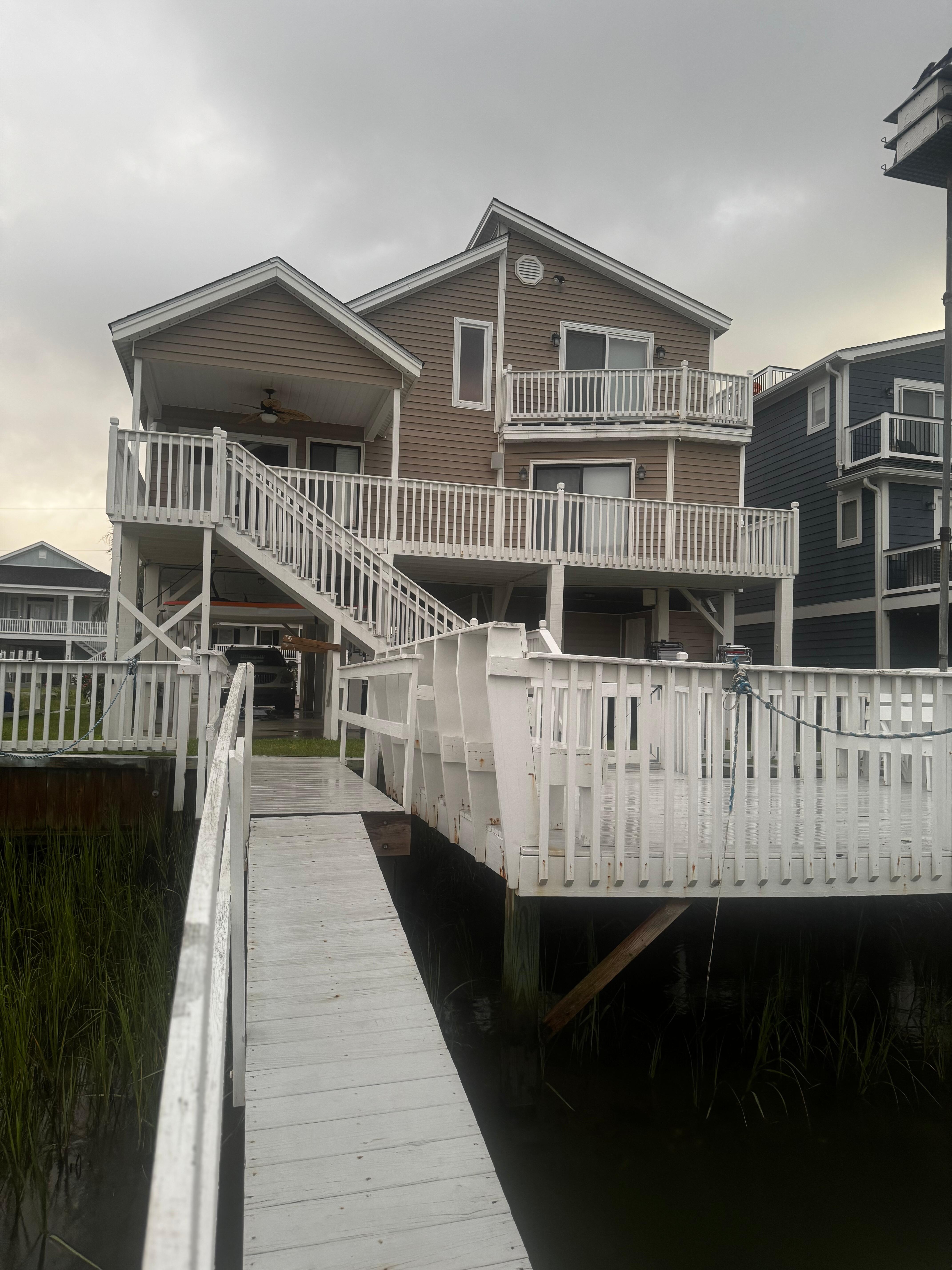 The Decks on the back to the channel was a treat for coffee in the mornings and fishing at night! 