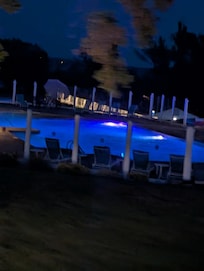 Outdoor pool at night