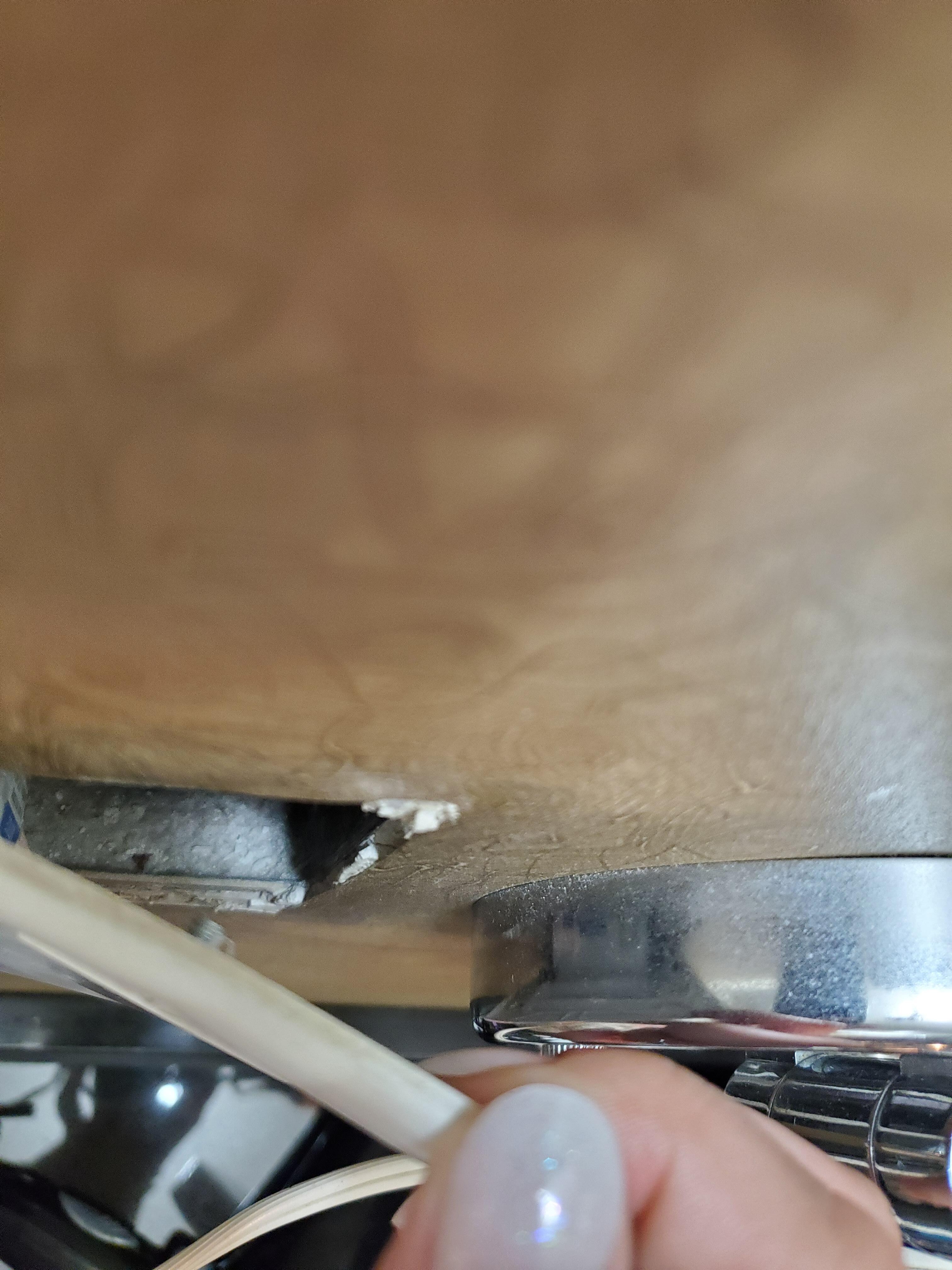 Exposed wiring for fan 