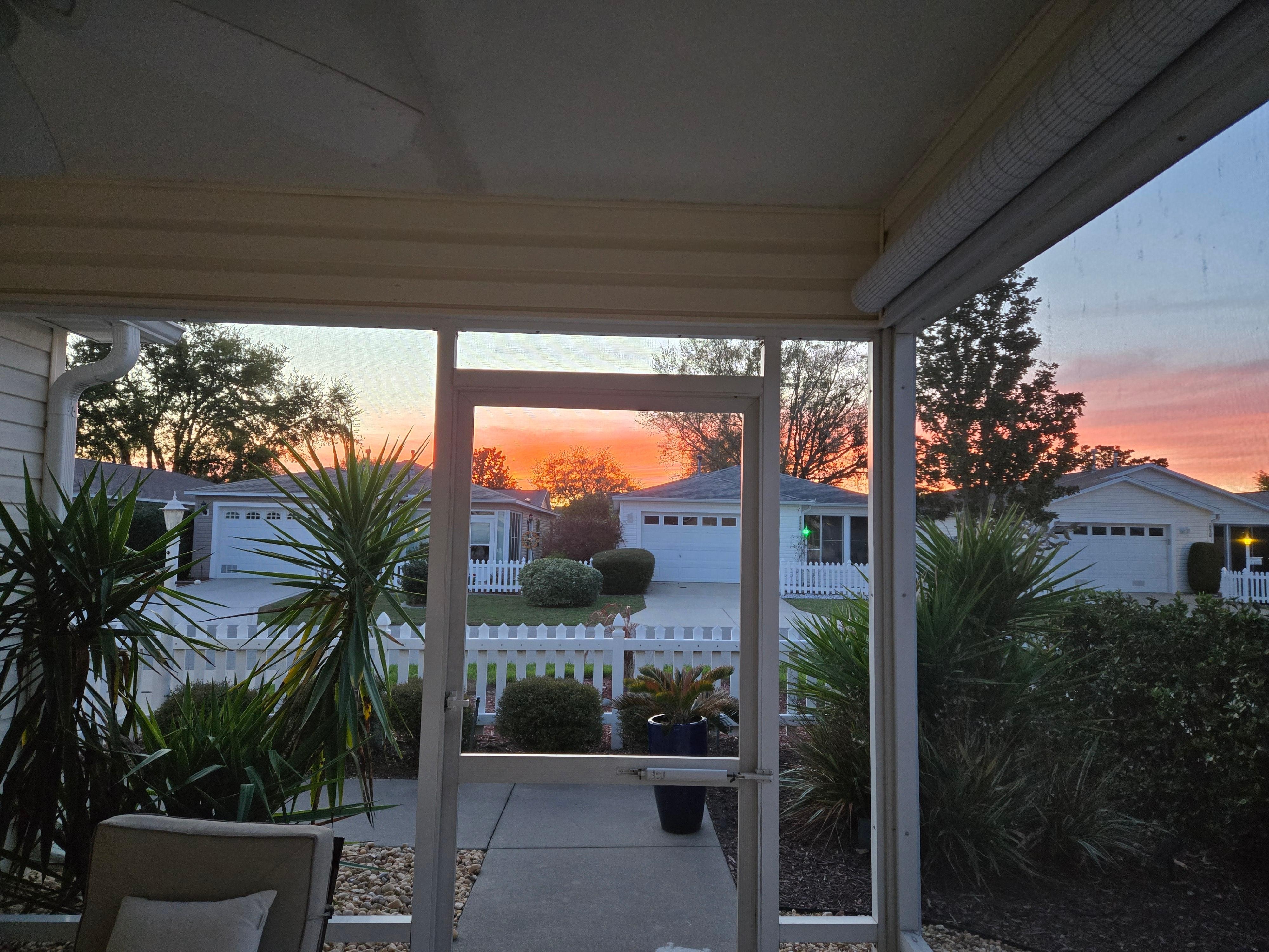 Beautiful sunset view from the porch.