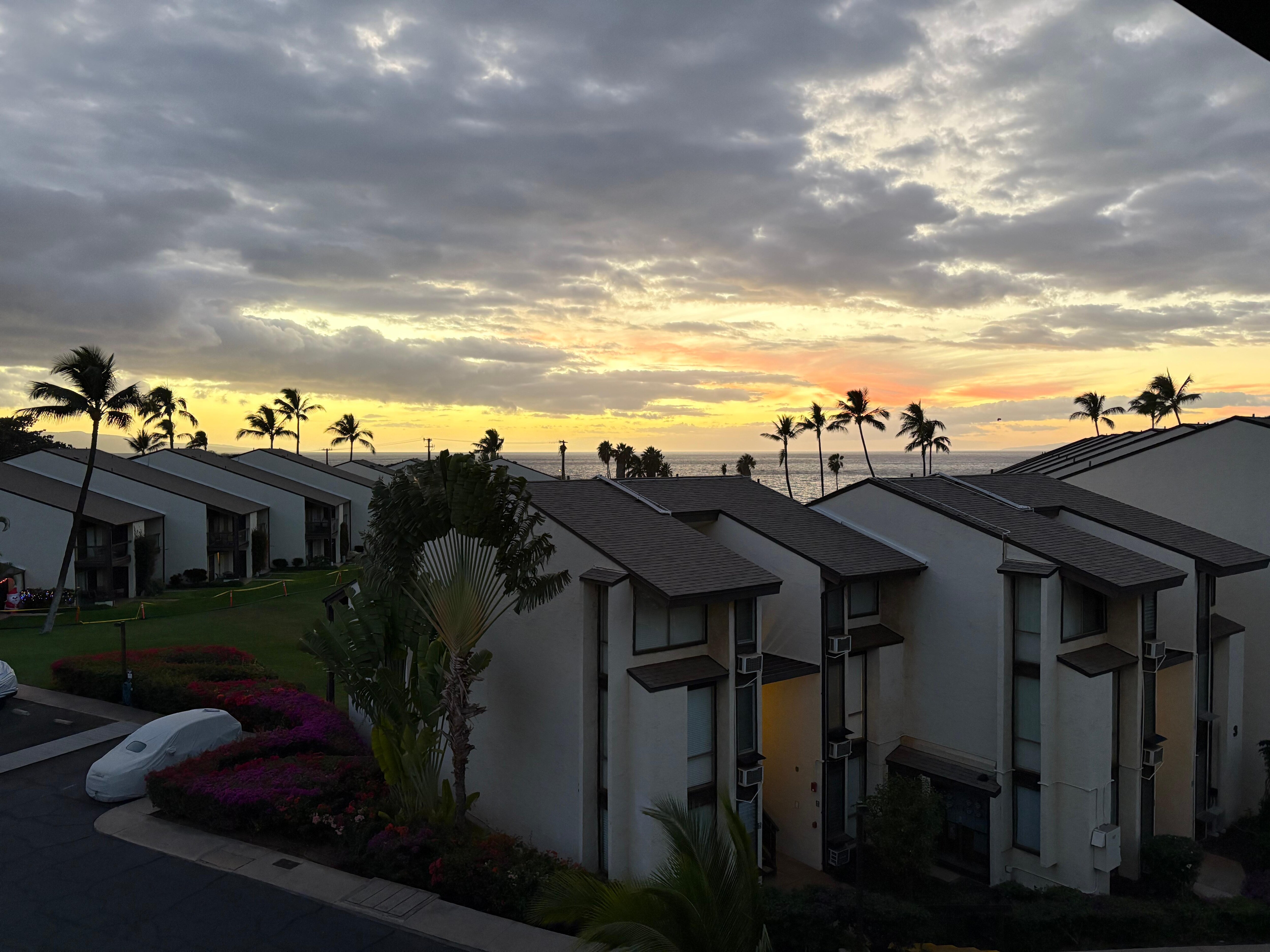 Sunset view from the lanai. 