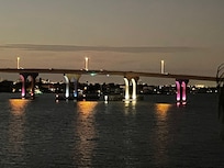 Beautiful Pinellas Bridge lights at night