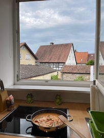 Aussicht von der FeWo, aufs Storchennest