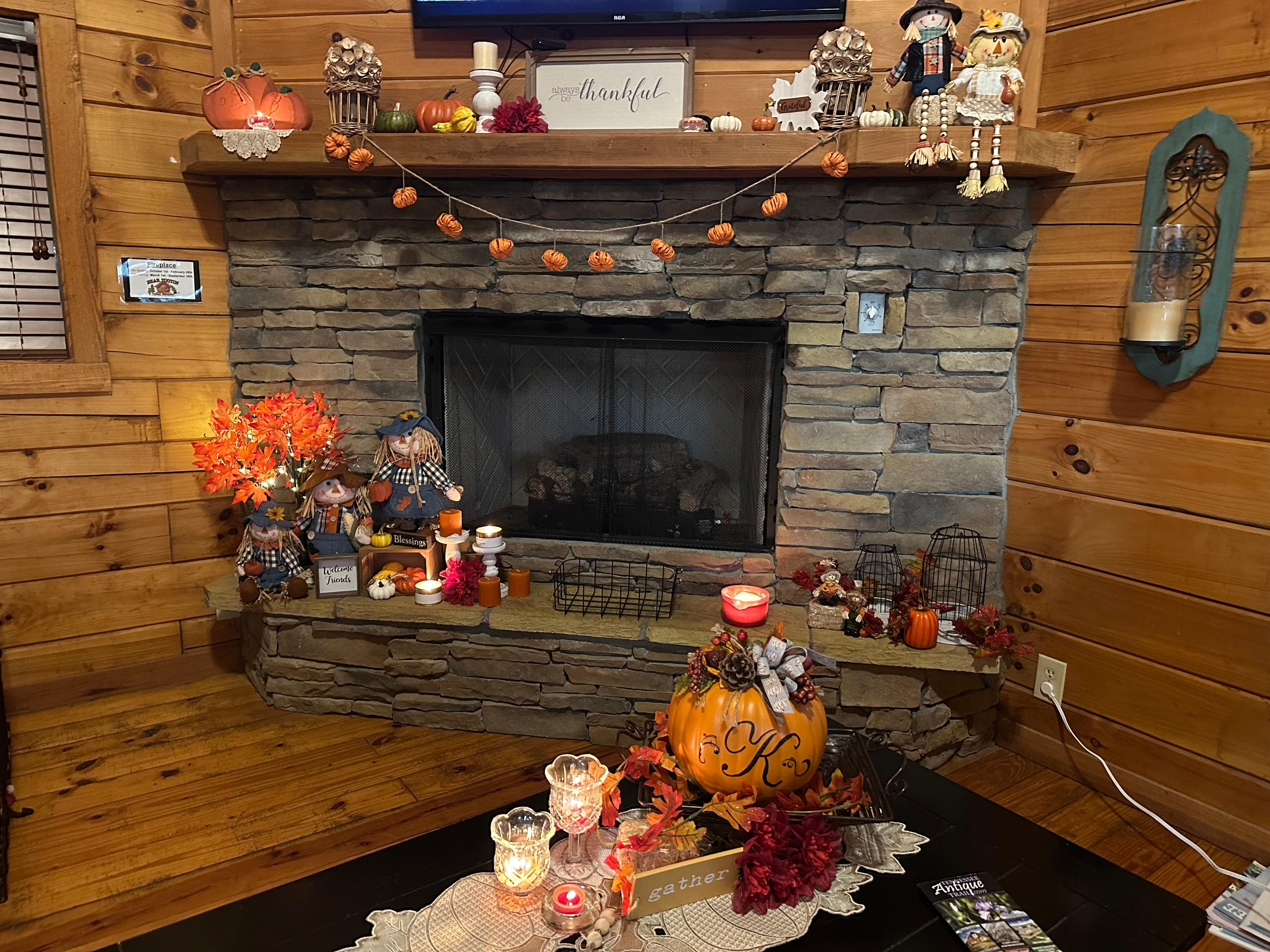 I brought a few fall decorations . 