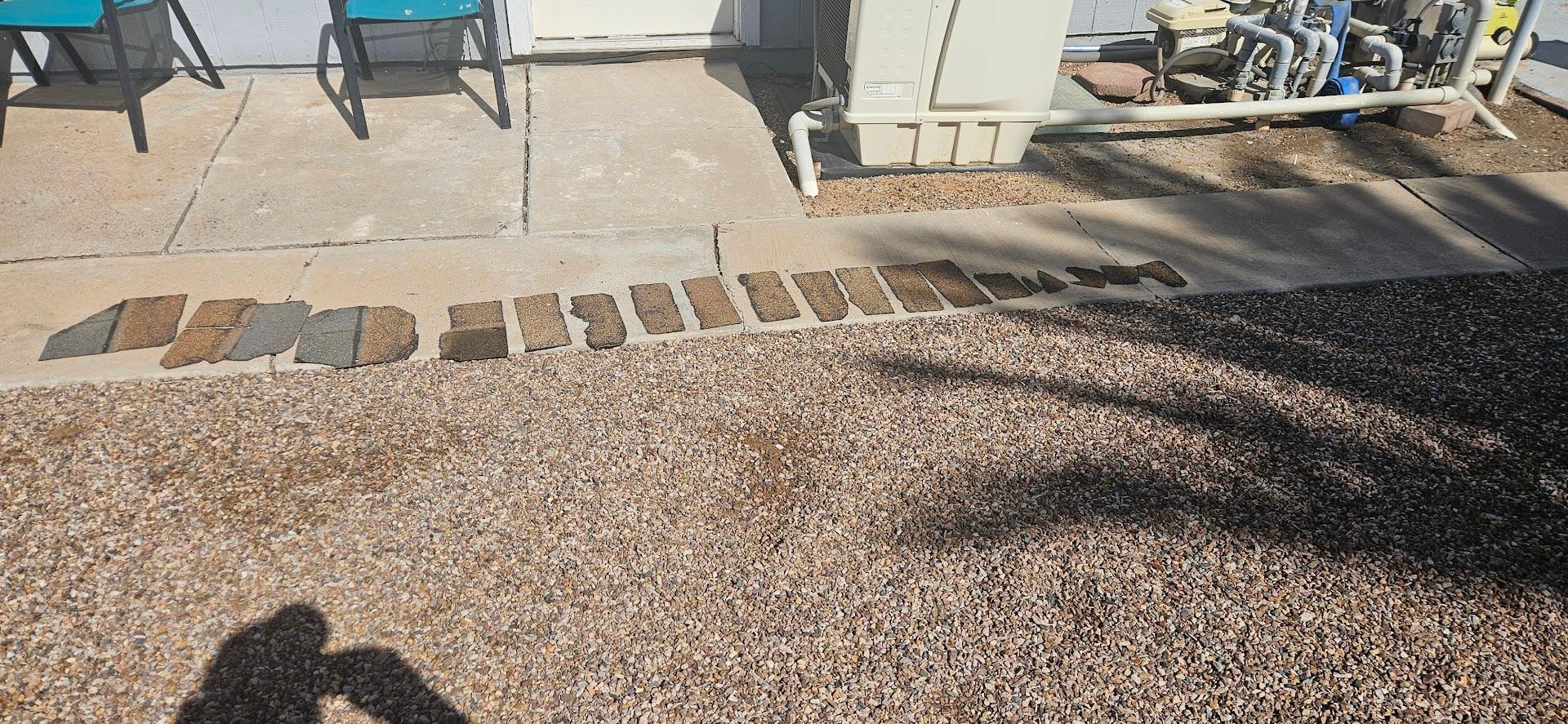 Shingle debris in yard