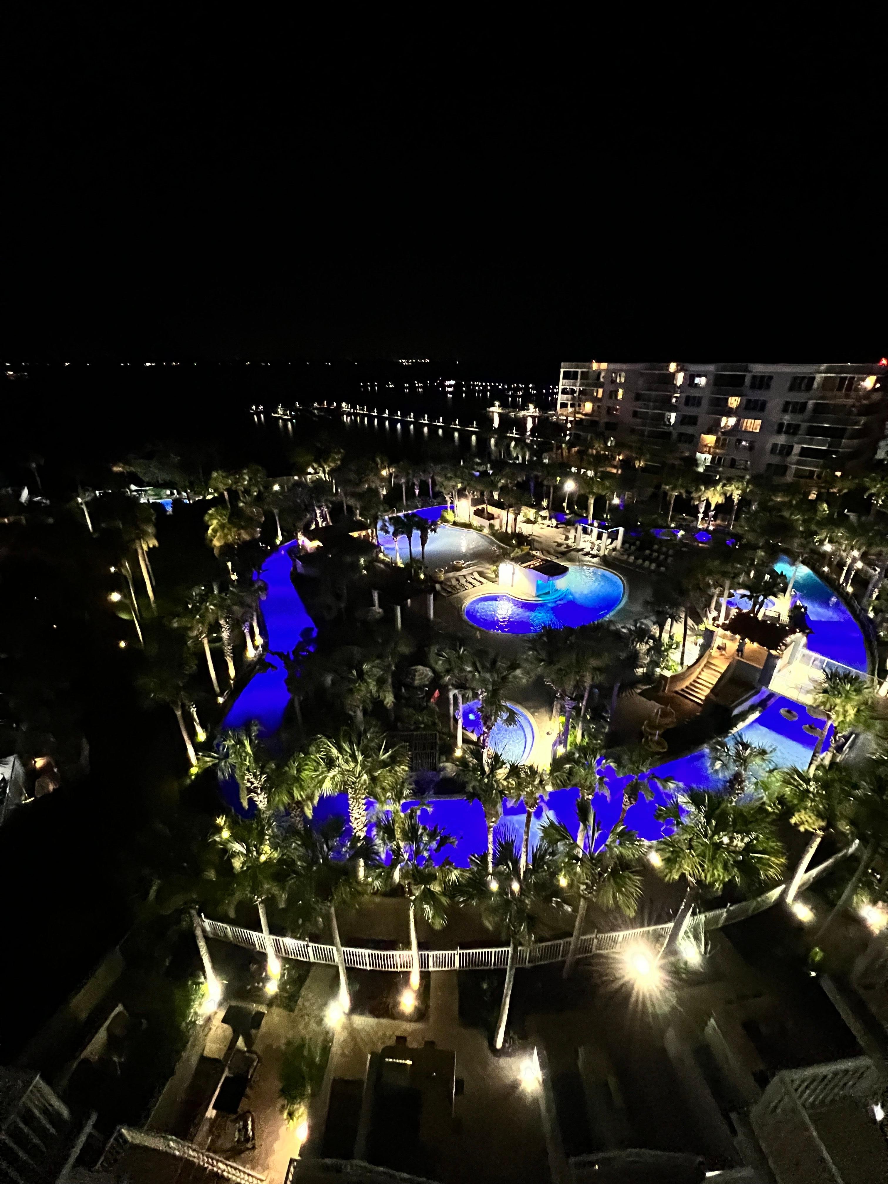 Lazy River at Night from Penthouse Patio