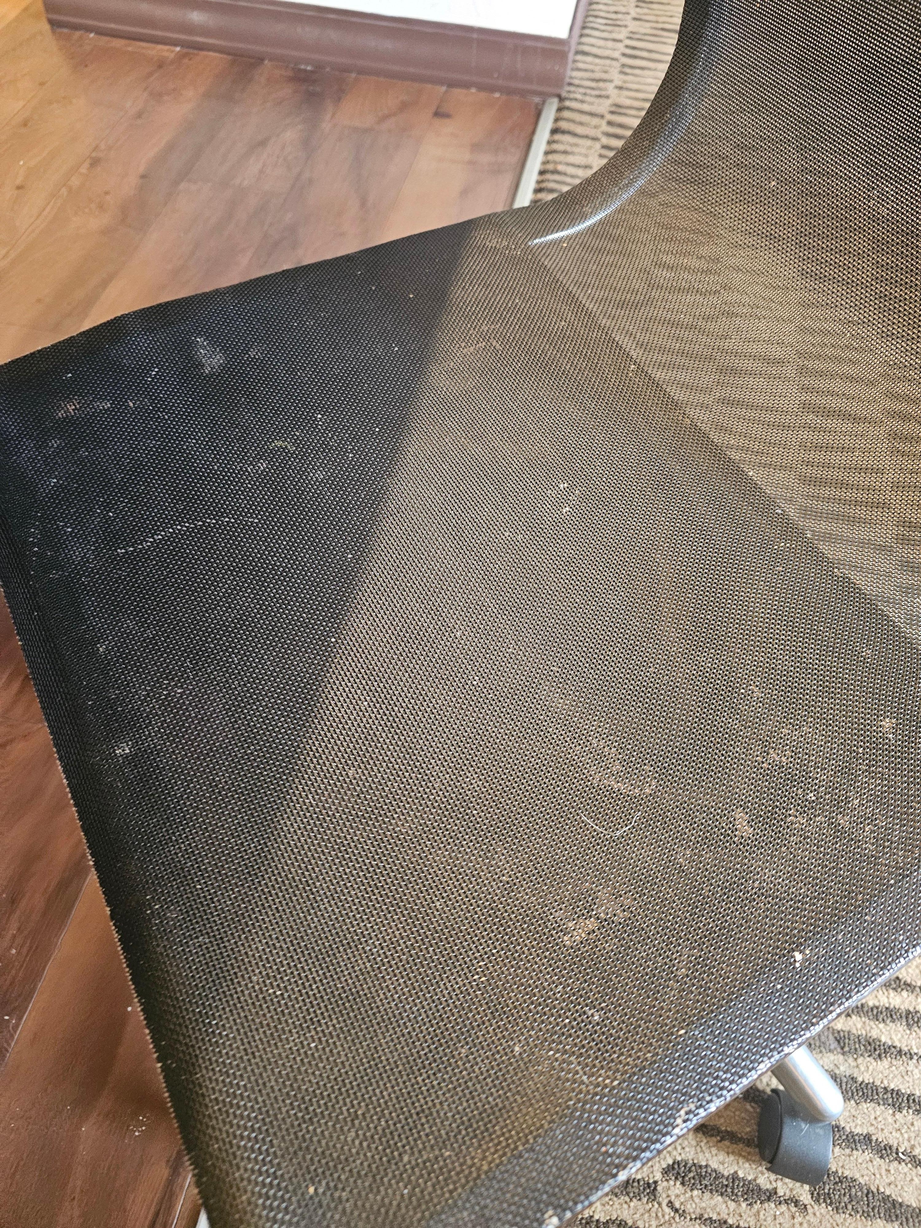 The chair for the table/desk, under the chair was even worse