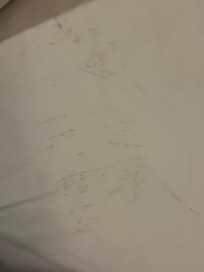 Shoe marks on linen